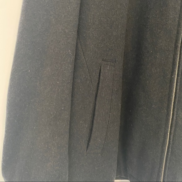 Tommy Hilfiger Black Wool Blend Zip Up Coat - Picture 3 of 6